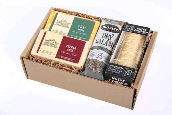 Cheese, Salame and Crackers in a box